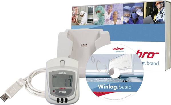 ebro 1601-0048-Z EBI 20-TH1-Set Multi-Datenlogger Messgröße Luftfeuchtigkeit, Temperatur -30 bis +70 °C 0 bis 100 % rF