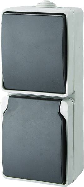 GAO 9878 Feuchtraum-Schalterprogramm Schalter/Steckdosen Kombination Standard Grau 1 St.