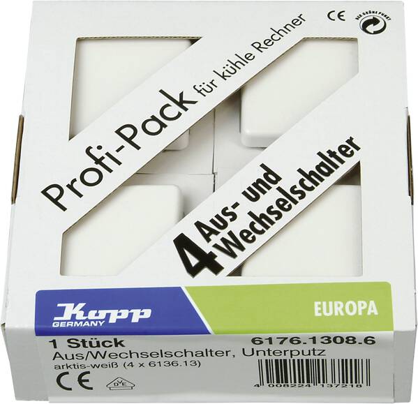 Kopp Einsatz Wechselschalter Europa Arktis-Weiß, Matt 617613086 1 St.