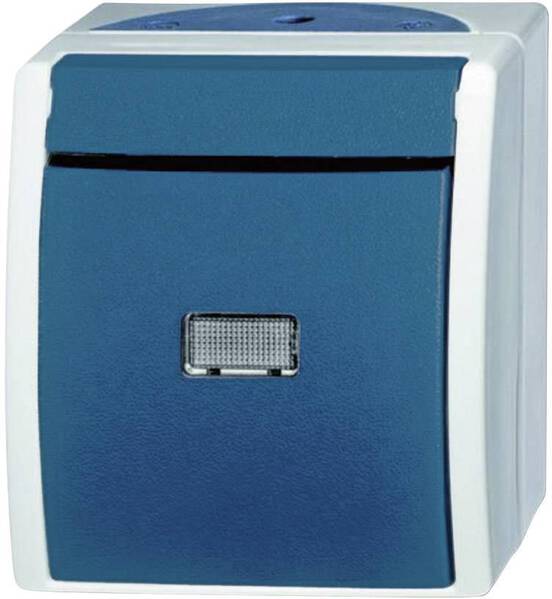 Busch-Jaeger 2621 W-53-206 Feuchtraum-Schalterprogramm Taster Ocean Aufputz Blau, Grün