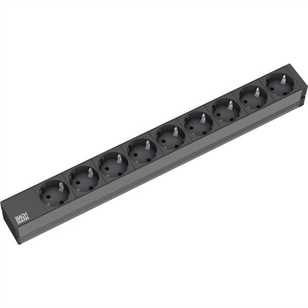 Bachmann 333.506 19 Zoll Netzwerkschrank-Steckdosenleiste 1 HE Schutzkontaktsteckdose Schwarz