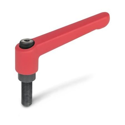 Ganter Norm® - 300-78-M8-40-RS Verstellbare Klemmhebel, Zink-Druckguss, Schraube Stahl brüniert