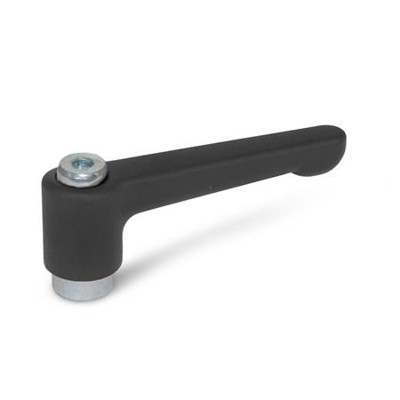 Ganter Norm® - 302.2-63-M8-SW Flache verstellbare Klemmhebel, Zink-Druckguss, Buchse Stahl verzinkt