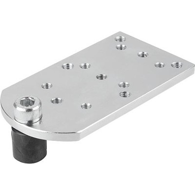 KIPP - SPANNBOLZEN MIT ADAPTERPLATTE D=20, L=96, B=52 FORM:C, EDELSTAHL BLANK, KOMP:STAHL BLANK