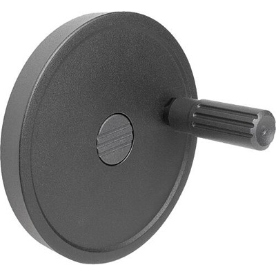 KIPP - HANDRAD D1=100, FORM:C PASSBOHRUNG MIT NUT, D2=12, ALUMINIUM SCHWARZ, KOMP:THERMOPLAST, STAHLTEILE: STAHL,
