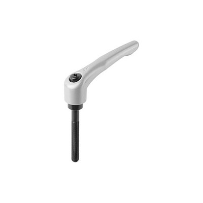 KIPP - KLEMMHEBEL GR.4 M12X70, ZINK SILBER-METALLIC SEIDENMATT, KOMP:STAHL BRÜNIERT