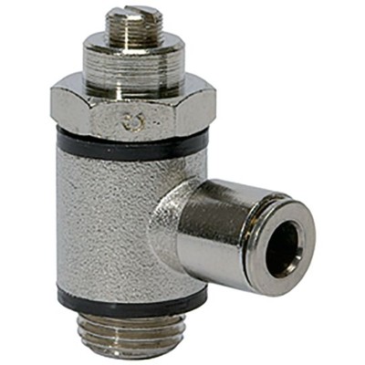 RIEGLER® - Drosselrückschlagventil, Abluftdrosselung Steckverbinder G 1/8", Schlauch 6