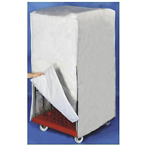 Abdeckhaube für Rollbehälter, LxBxH 730 x 820 x 1460 mm, weiß.