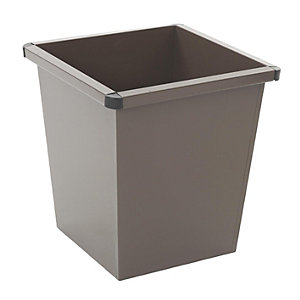 Papierkorb aus Stahl, kegelförmig, Volumen 27 l, BxHxT 343 x 343 x 361 mm, braun.