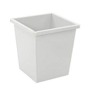 Papierkorb aus Stahl, kegelförmig, Volumen 27 l, BxHxT 343 x 343 x 361 mm, grau.