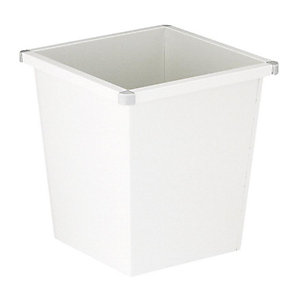 Papierkorb aus Stahl, kegelförmig, Volumen 27 l, BxHxT 343 x 343 x 361 mm, weiß.