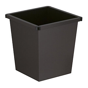 Papierkorb aus Stahl, kegelförmig, Volumen 27 l, BxHxT 343 x 343 x 361 mm, schwarz.
