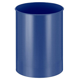 Papierkorb, Stahl, rund, Volumen 30 l, HxØ 470 x 335 mm, blau.