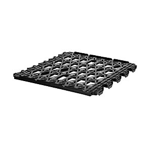 Kunststoff-Etagenboden, für Rollbehälter 3-seitig, tiefschwarz.