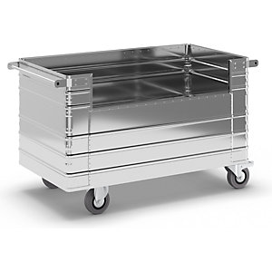 Alu-Kastenwagen, mit 1 Längswandausschnitt, Schiebebügel, Außen-LxBxH 1680 x 930 x 970 mm.