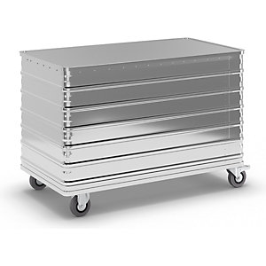 Alu-Kastenwagen, Vollwand, mit Deckel, Volumen 560 l.