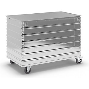 Alu-Kastenwagen, Vollwand, mit Deckel, abschließbar, Volumen 656 l.