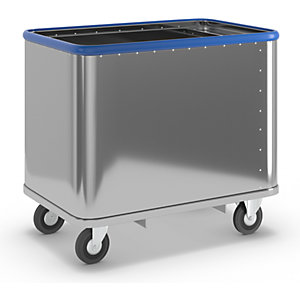 Alu-Federbodenwagen, Außen-LxBxH 855 x 550 x 760 mm, Federkraft 50 kg, 4 Lenkrollen.