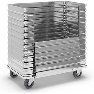Alu-Kastenwagen, Inhalt 350 l, Seitenwand halb abklappbar.