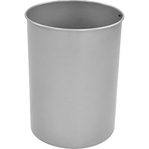 Papierkorb, Stahl, rund, Volumen 30 l, HxØ 470 x 335 mm, Aluminium.