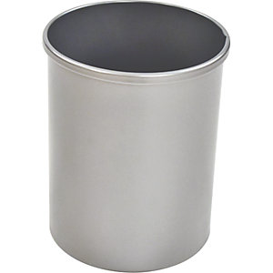 Papierkorb, Stahl, rund, Volumen 15 l, HxØ 309 x 255 mm, Aluminium.