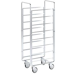 ESD-Tablett- und Kistenwagen, LxBxH 670 x 465 x 1585 mm, für 8 Kisten.