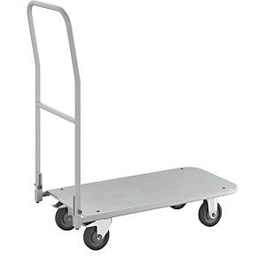 ESD-Plattformwagen, Ladeflächen-LxB 850 x 430 mm, klappbarer Schiebebügel.