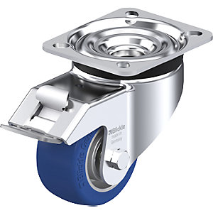 Stahlblech-Lenkrolle LK-ALBS-FI, Rad-Ø 80 mm, Tragkraft 230 kg, Plattenmaß 100 x 85 mm.