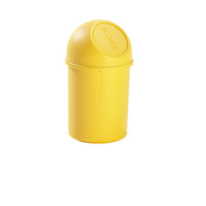 Push-Abfallbehälter, aus Polypropylen, gelb, Volumen 6 l, VE 6 Stk.