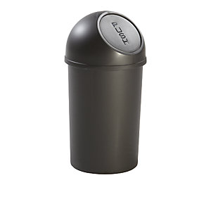 Push-Abfallbehälter, aus Polypropylen, schwarz, Volumen 13 l, VE 6 Stk.