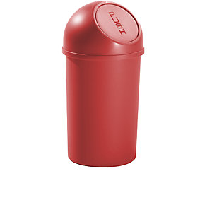 Push-Abfallbehälter, aus Polypropylen, rot, Volumen 13 l, VE 6 Stk.