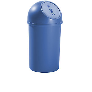 Push-Abfallbehälter, aus Polypropylen, blau, Volumen 13 l, VE 6 Stk.