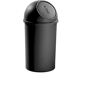Push-Abfallbehälter, aus Polypropylen, schwarz, Volumen 25 l, VE 3 Stk.