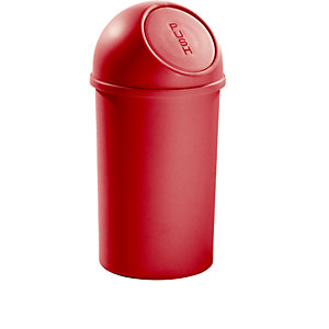 Push-Abfallbehälter, aus Polypropylen, rot, Volumen 25 l, VE 3 Stk.