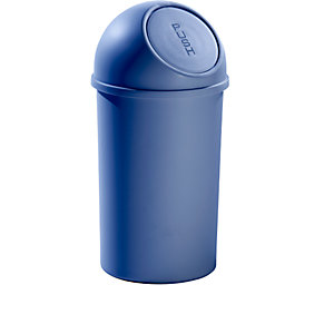 Push-Abfallbehälter, aus Polypropylen, blau, Volumen 25 l, VE 3 Stk.