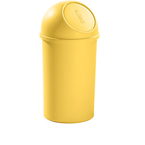 Push-Abfallbehälter, aus Polypropylen, gelb, Volumen 25 l, VE 3 Stk.