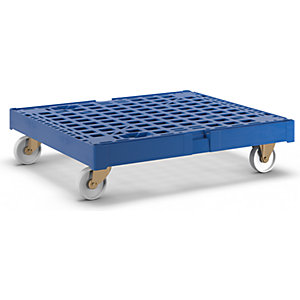 Transportroller XL, Tragfähigkeit 500 kg, LxBxH 810 x 720 x 195 mm, enzianblau.