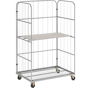 Aluminium-Rollbehälter, Grundausführung, HxBxT 1900 x 1200 x 800 mm, Gewicht 22 kg.
