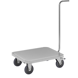 Edelstahl-Griffroller, Radsatz Edelstahl, Tragfähigkeit 250 kg.