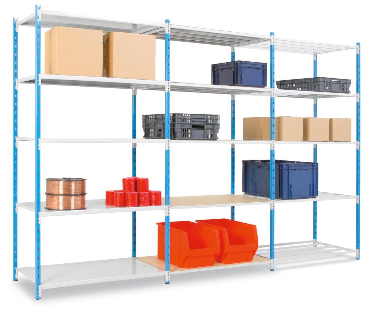Manorga Steckregal zur beidseitigen Nutzung, Höhe x Breite x Tiefe 2500 x 1210 x 600 mm, 6 Böden