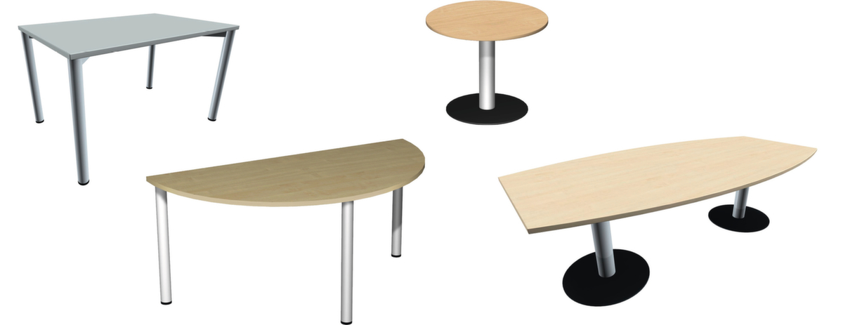 Gera Konferenztisch Basis, Breite x Tiefe 2400 x 800 mm, Platte Ahorn