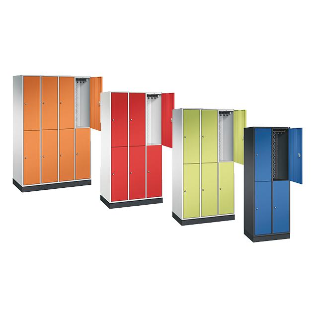 C+P Doppelstöckiger Garderobenschrank Intro, Abteilbreite 260 mm
