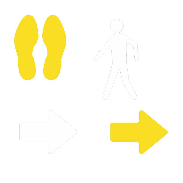 EICHNER Rutschhemmendes Klebesymbol, Fußgänger, gelb