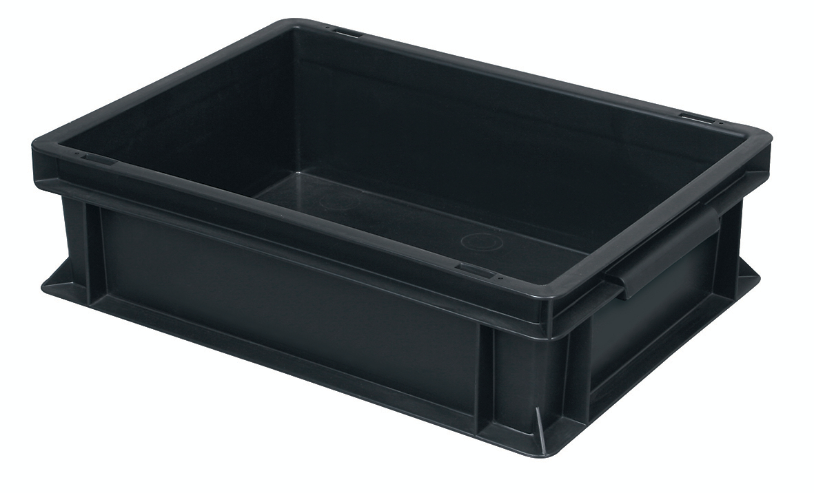 ESD-Stapelbehälter, schwarz, Inhalt 43 l